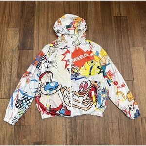 Members Only x Nickelodeon Jacket Men's L All Over Print Rugrats Ren Stimpy Arno